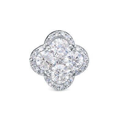 Подвеска "Клевер" с бриллиантами из золота 585 пробы