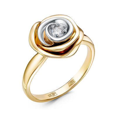 Кольцо с бриллиантами из золота 585 пробы