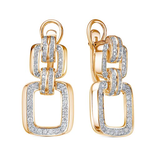 Серьги с бриллиантами из золота 585 пробы