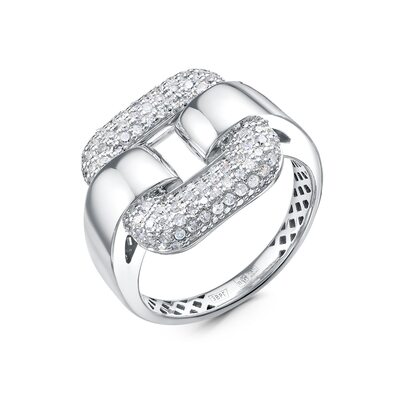 Кольцо с бриллиантами из белого золота 585 пробы