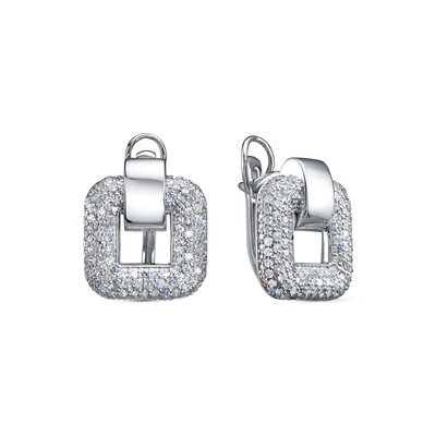 Серьги с бриллиантами из белого золота 585 пробы