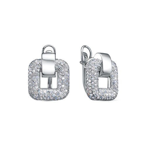 Серьги с бриллиантами из белого золота 585 пробы