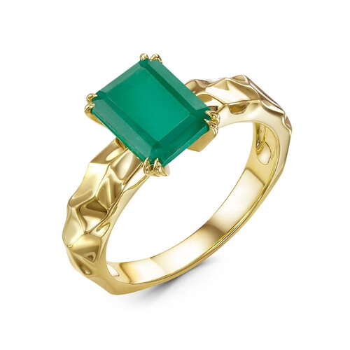 Кольцо с ониксом из желтого золота 585 пробы