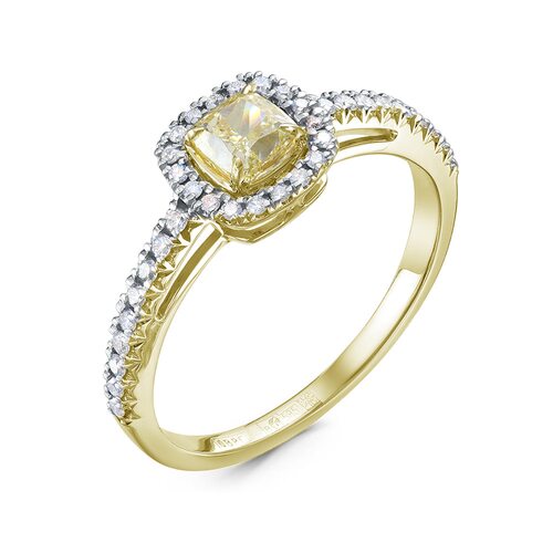 Кольцо с бриллиантами из желтого золота 585 пробы