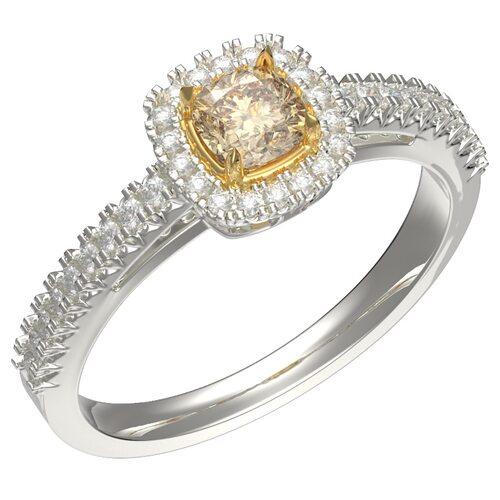 Кольцо с бриллиантами из золота 585 пробы