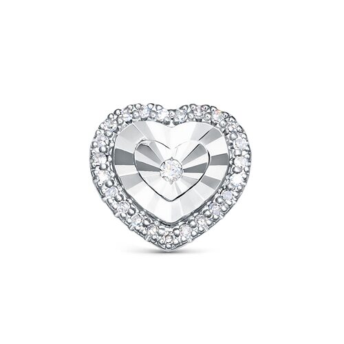 Подвеска "Сердце" с бриллиантами из белого золота 585 пробы
