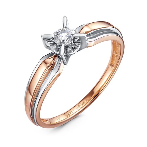 Кольцо с бриллиантом из золота 585 пробы