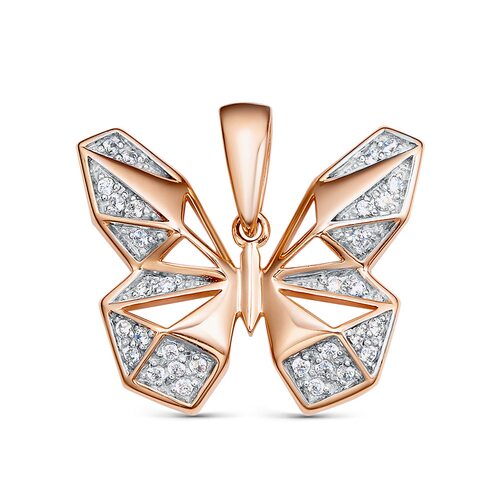 Подвеска "Бабочка" с фианитами из золота 585 пробы