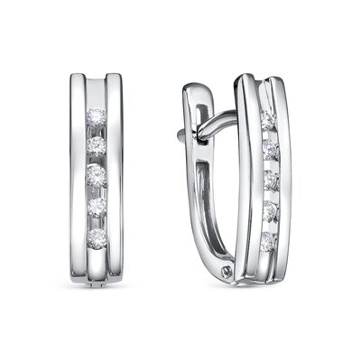 Серьги с бриллиантами из белого золота 585 пробы