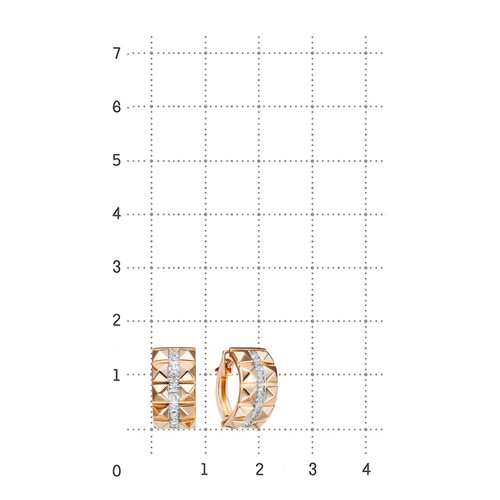 Серьги с фианитами из золота 585 пробы