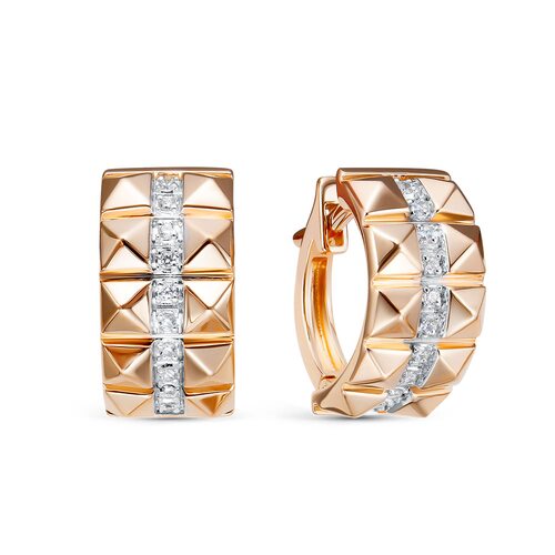 Серьги с фианитами из золота 585 пробы