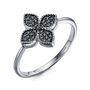 Кольцо "Цветок" с черными бриллиантами из белого золота 585 пробы арт. 5-7933-106-1Б-Чбр