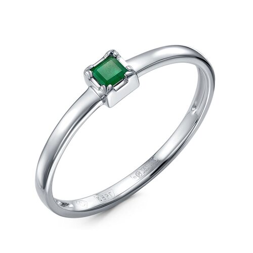 Кольцо с изумрудом из белого золота 585 пробы