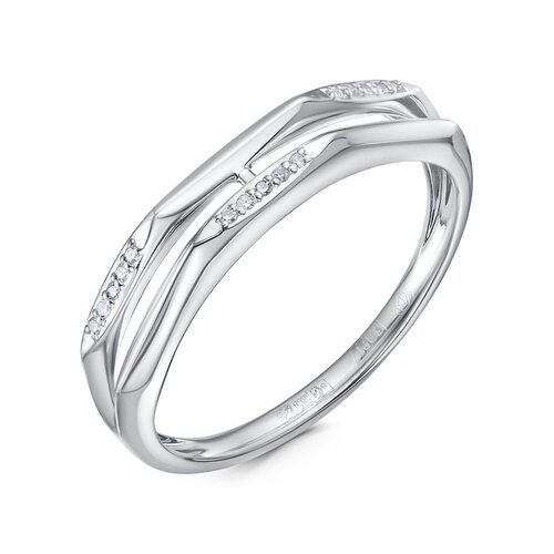 Кольцо с бриллиантами из белого золота 585 пробы