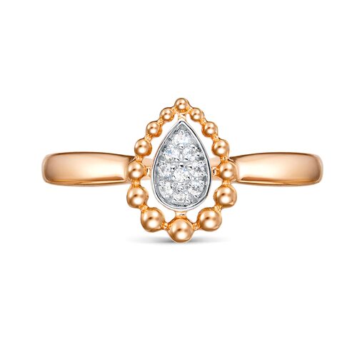 Кольцо с фианитами из золота 585 пробы