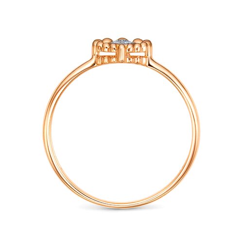 Кольцо с фианитами из золота 585 пробы