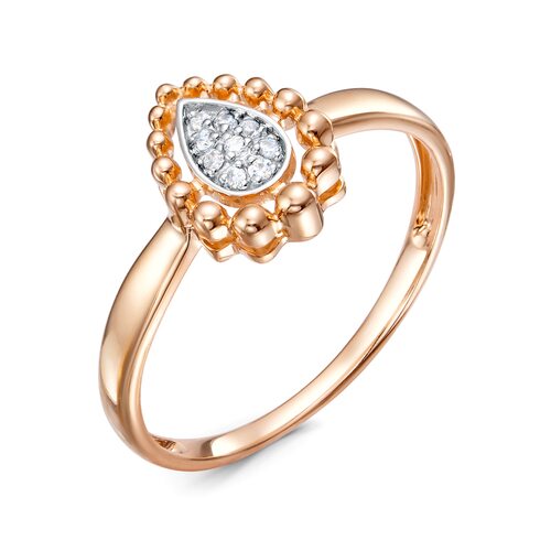 Кольцо с фианитами из золота 585 пробы