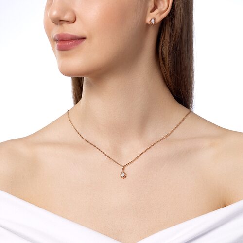 Серьги с фианитами из золота 585 пробы