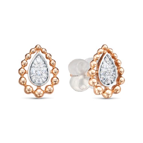 Серьги с фианитами из золота 585 пробы