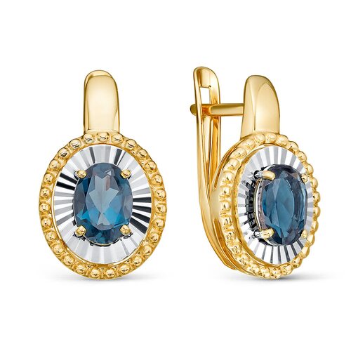 Серьги с топазами из золота 585 пробы