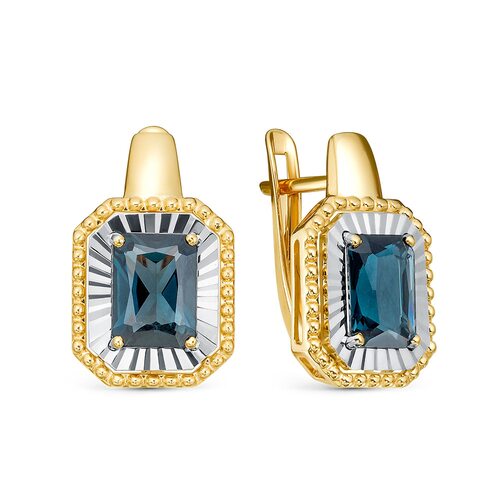 Серьги с топазами из золота 585 пробы