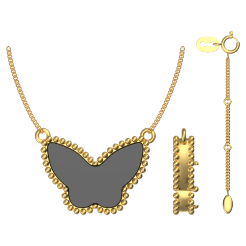 Колье с перламутром из золота 585 пробы