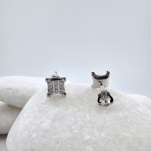 Серьги с бриллиантами из белого золота 585 пробы