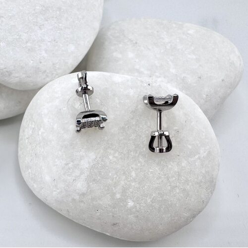 Серьги с бриллиантами из белого золота 585 пробы