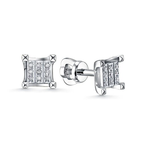 Серьги с бриллиантами из белого золота 585 пробы