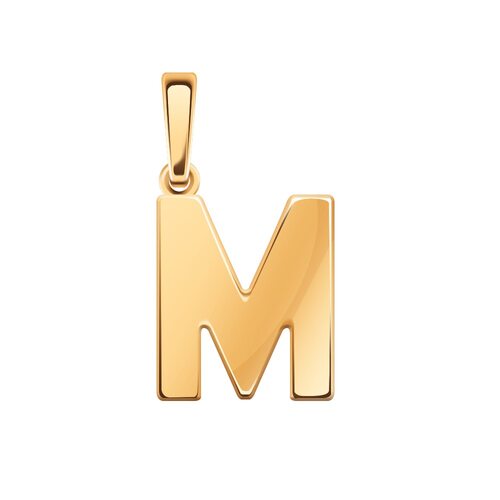 Подвеска-буква "M" из золота 585 пробы