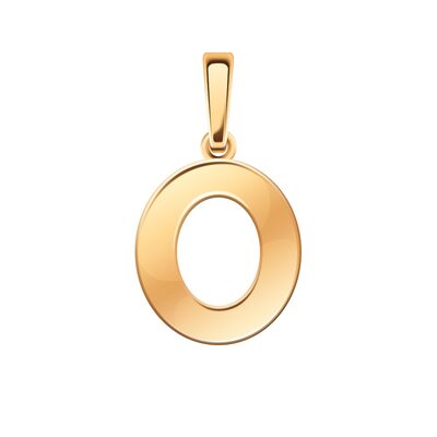 Подвеска "Буква О" из золота 585 пробы