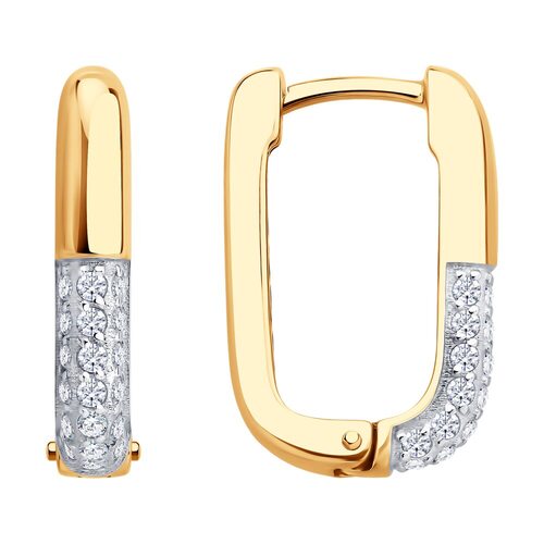 Серьги с фианитами из золота 585 пробы