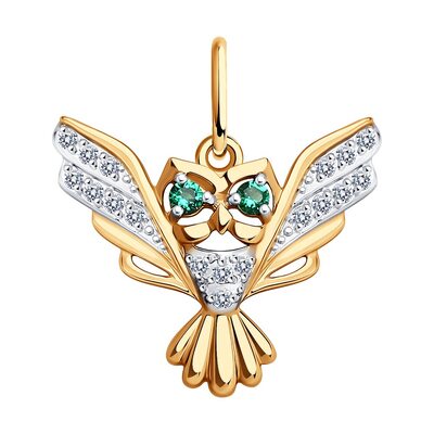 Подвеска с фианитами из золота 585 пробы