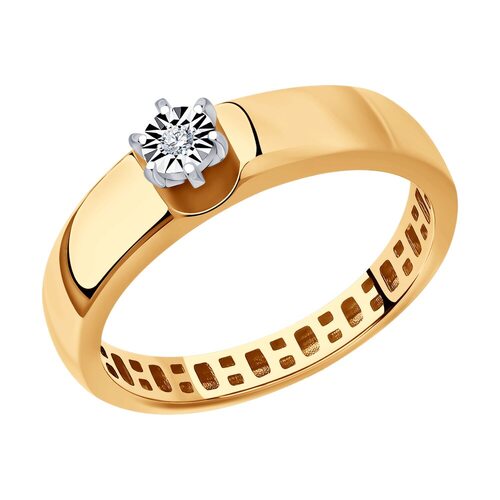 Кольцо с бриллиантом из золота 585 пробы