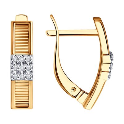 Серьги с бриллиантами из золота 585 пробы