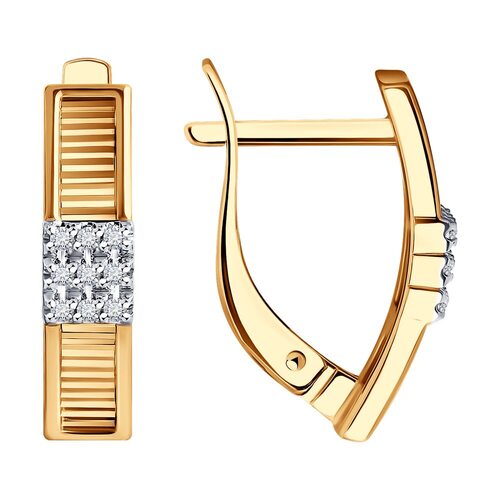 Серьги с бриллиантами из золота 585 пробы