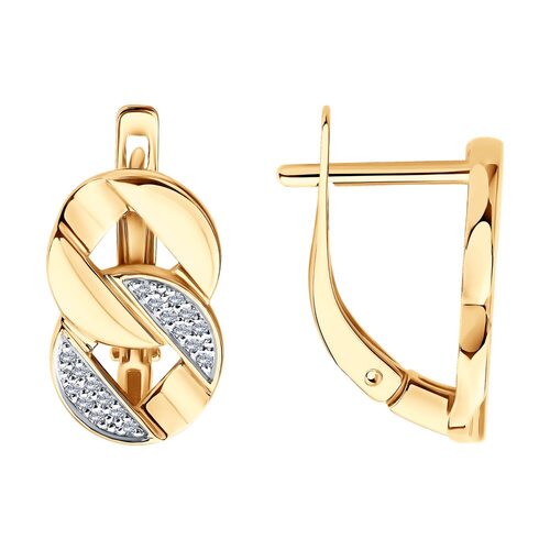 Серьги с бриллиантами из золота 585 пробы