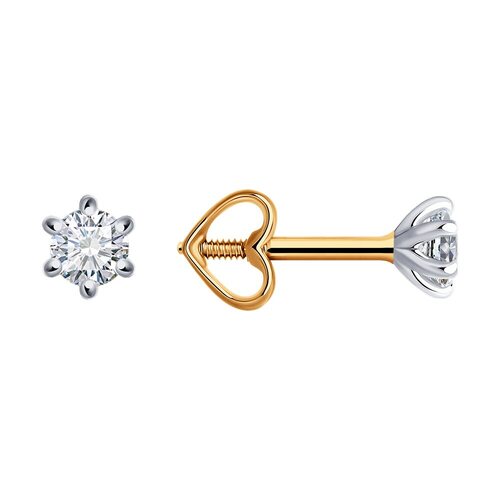 Серьги с бриллиантами из золота 585 пробы