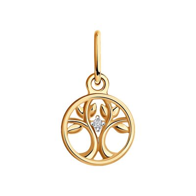 Подвеска с бриллиантом из золота 585 пробы