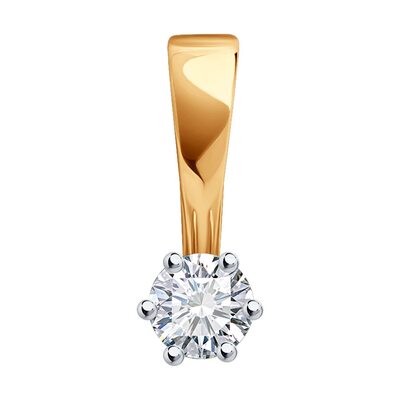 Подвеска с бриллиантом из золота 585 пробы