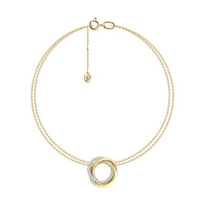 Браслет с бриллиантами из золота 585 пробы