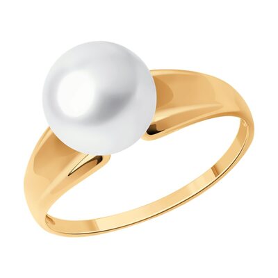 Кольцо с жемчугом из золота 585 пробы