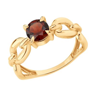 Кольцо с гранатом из золота 585 пробы