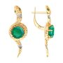 Серьги "Змеи" с агатом и фианитами из золота 585 пробы арт. 51-320-02869-1