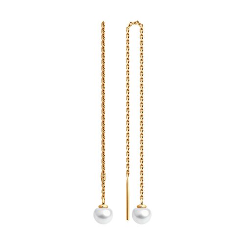 Серьги с жемчугом из золота 585 пробы