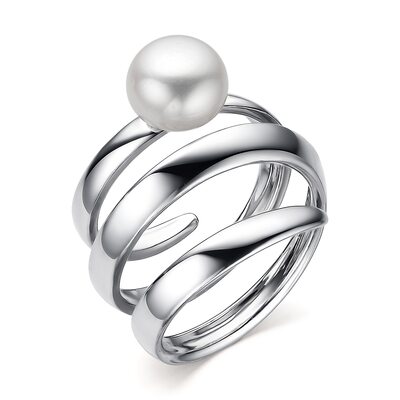 Кольцо с жемчугом из серебра 925 пробы