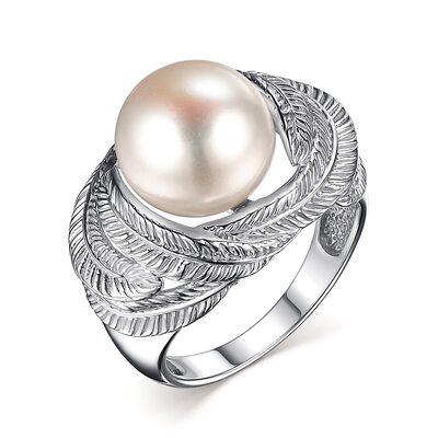 Кольцо с жемчугом из серебра 925 пробы
