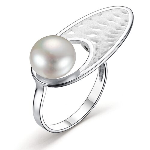 Кольцо с эмалью и жемчугом из серебра 925 пробы