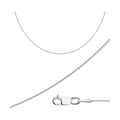 Цепь плетения "Снейк" из белого золота 585 пробы