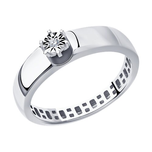 Кольцо с бриллиантом из белого золота 585 пробы